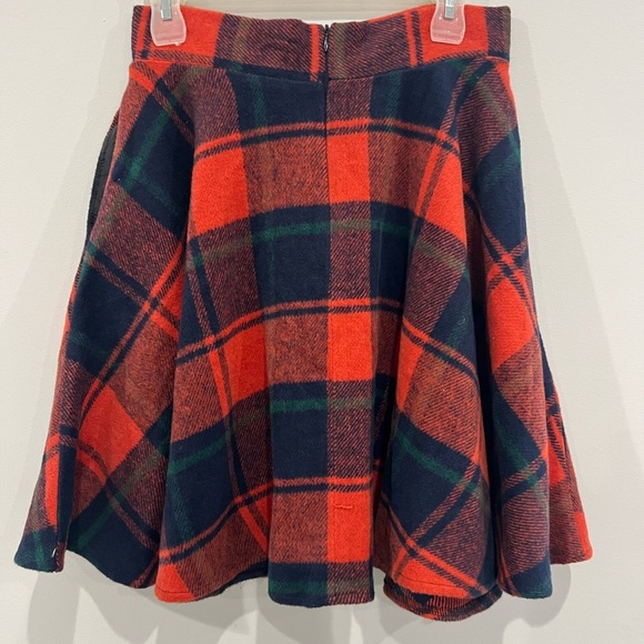 Vibrant Plaid Skater Skirt - Red and Green - Picture 2 of 4